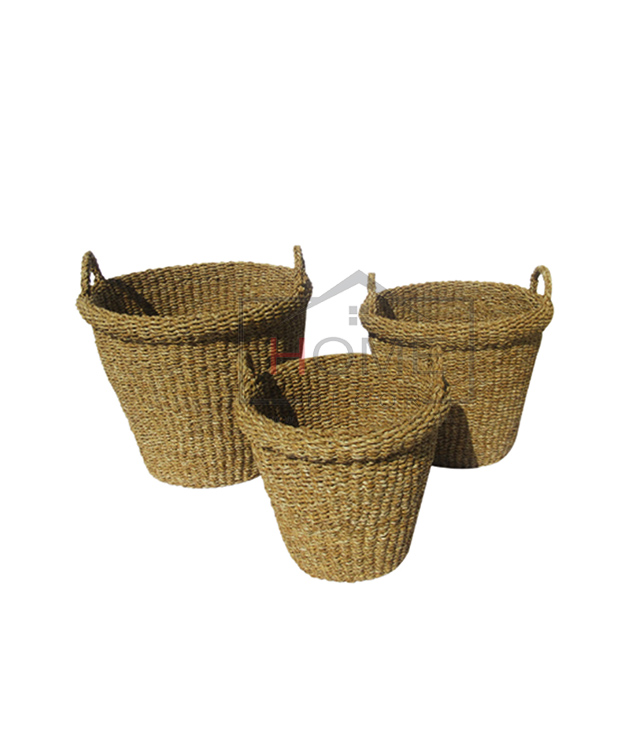Rd. Conical Basket with Rim & Handle